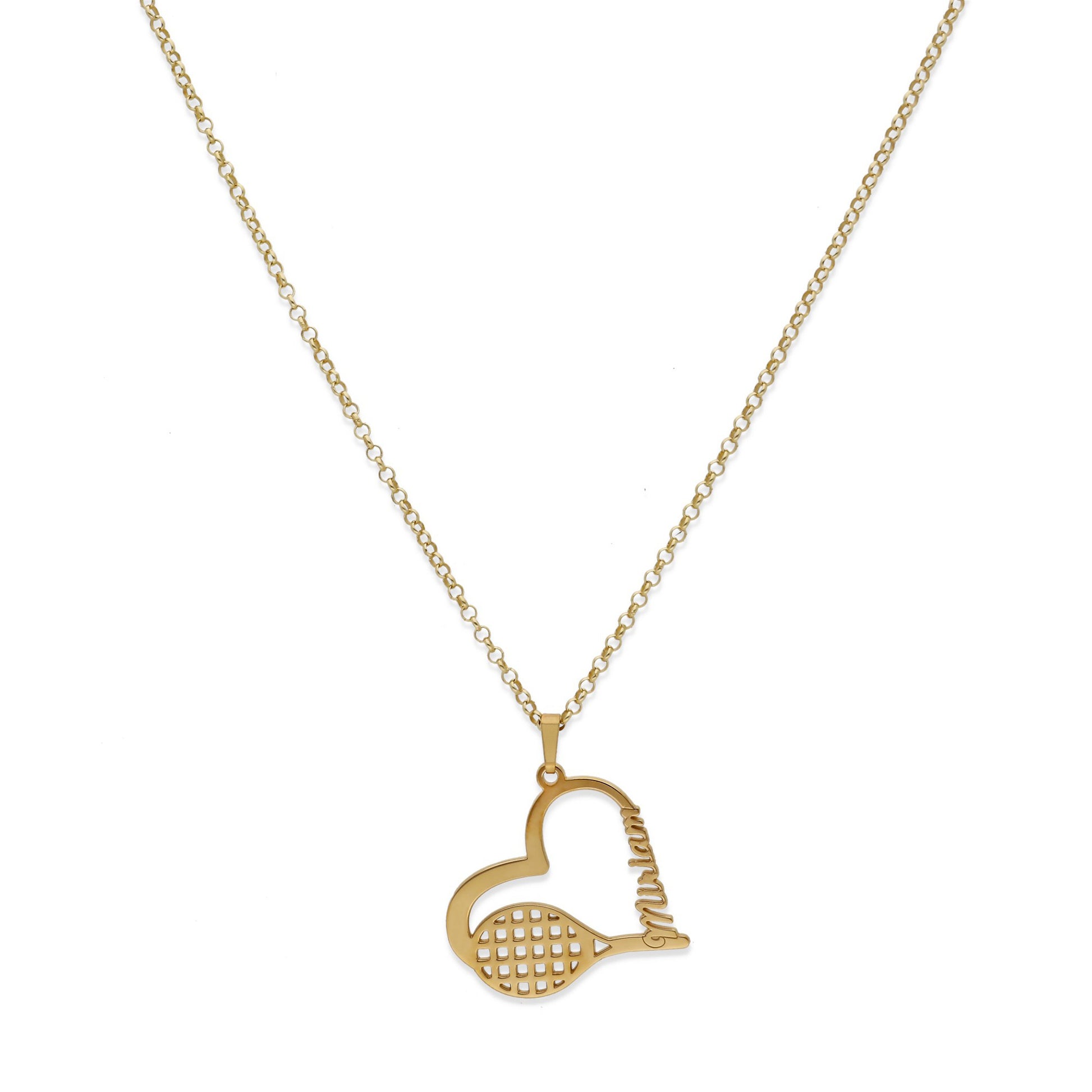 Colgante Tenis Corazón en Plata de Ley 925 y baño Oro 18k