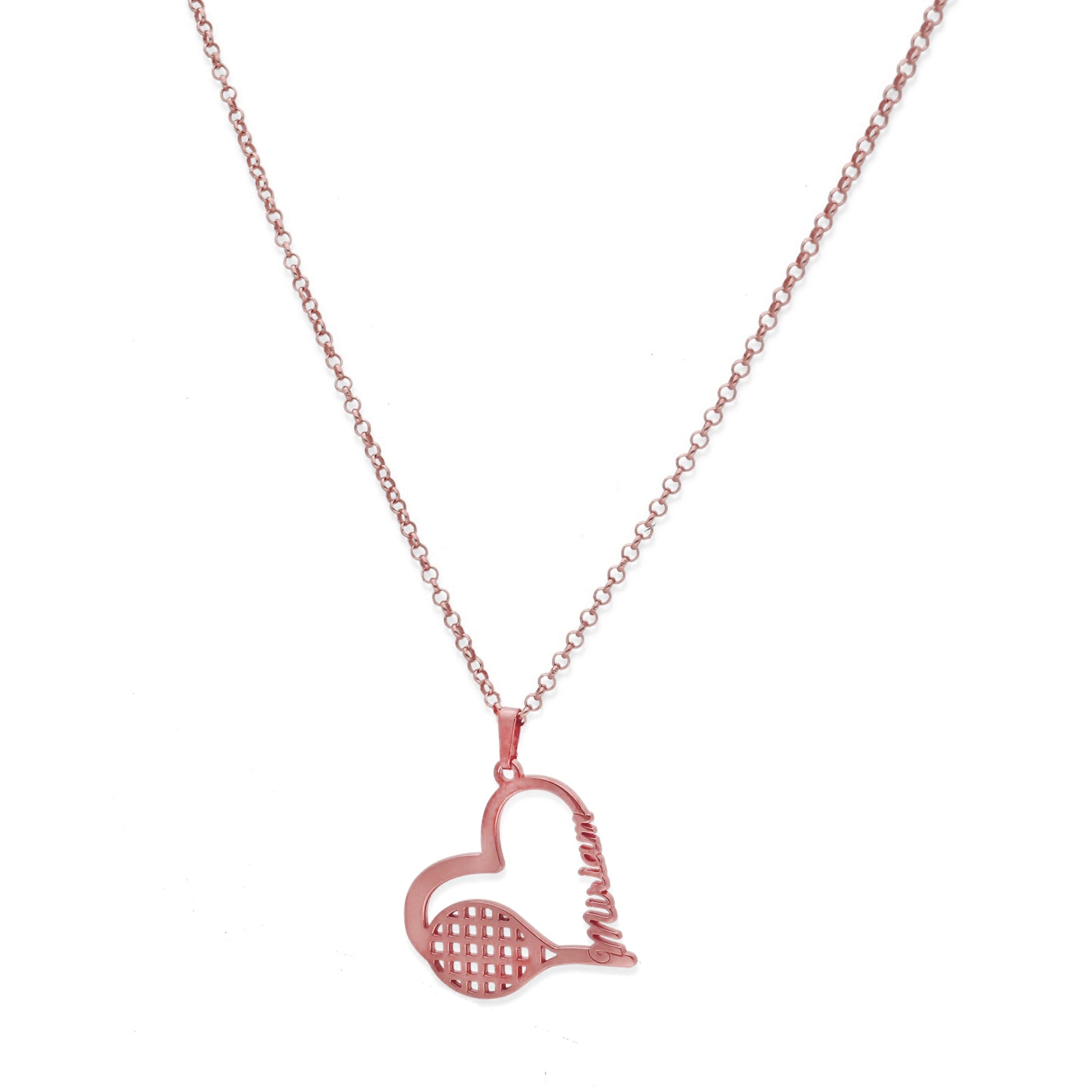Colgante Tenis Corazón en Plata de Ley 925 y baño Oro 18k
