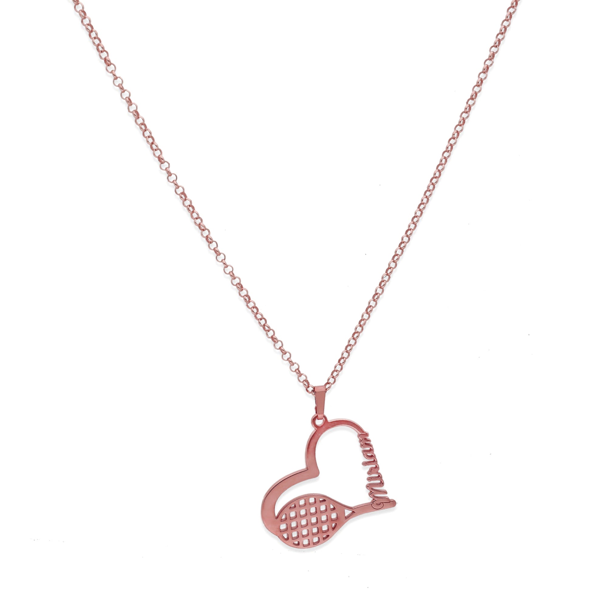 Colgante Tenis Corazón en Plata de Ley 925 y baño Oro 18k