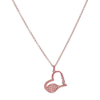 Colgante Tenis Corazón en Plata de Ley 925 y baño Oro 18k