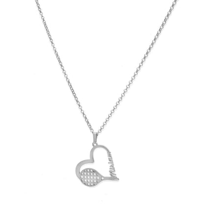 Colgante Tenis Corazón en Plata de Ley 925 y baño Oro rosa 18k