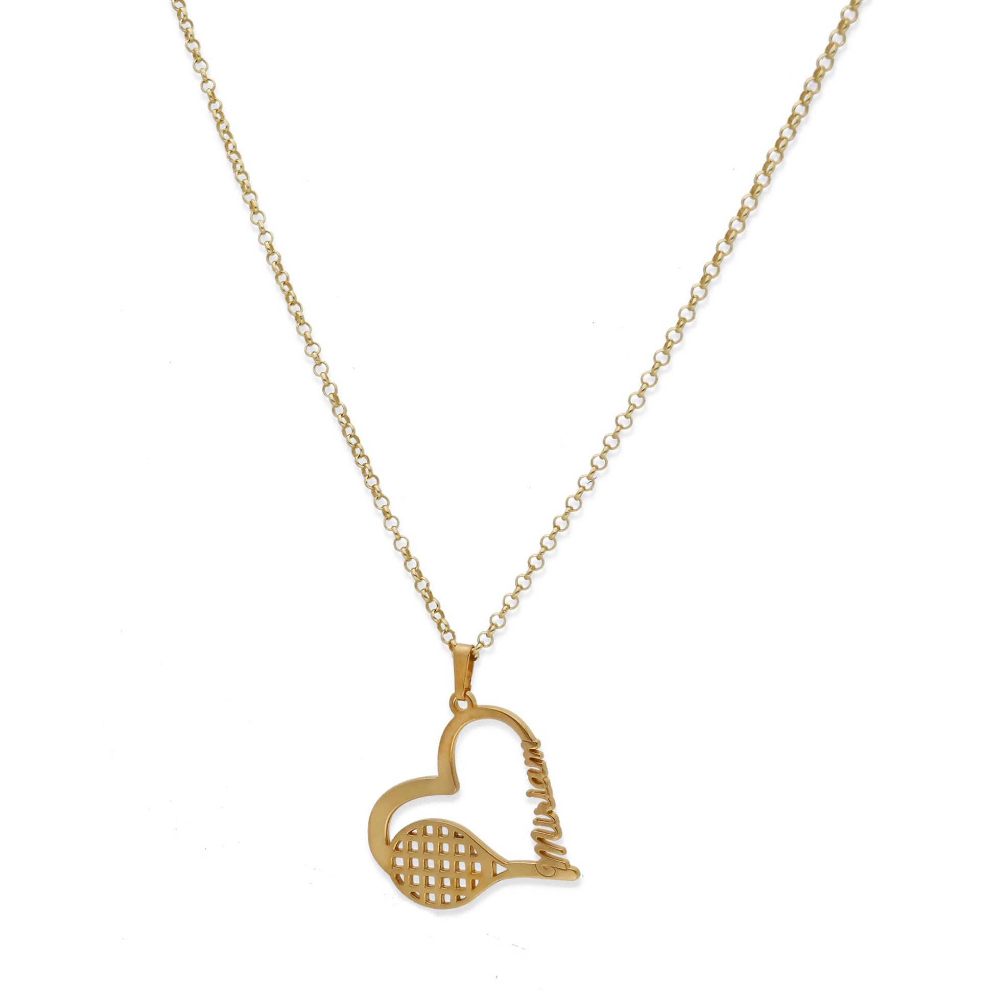 Colgante Tenis Corazón en Plata de Ley 925 y baño Oro rosa 18k