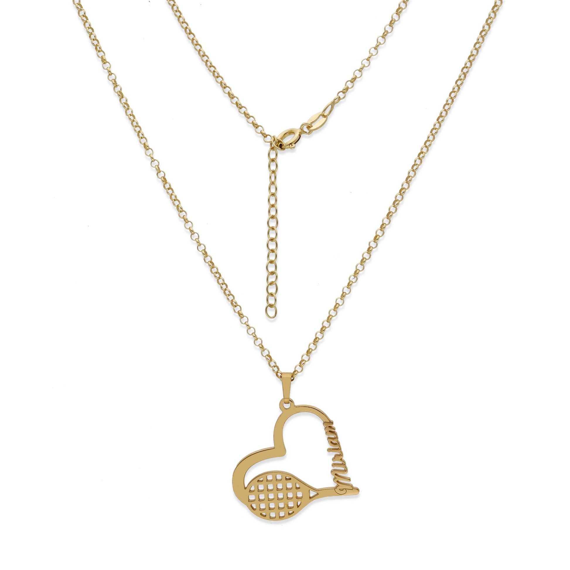 Colgante Tenis Corazón en Plata de Ley 925 y baño Oro rosa 18k