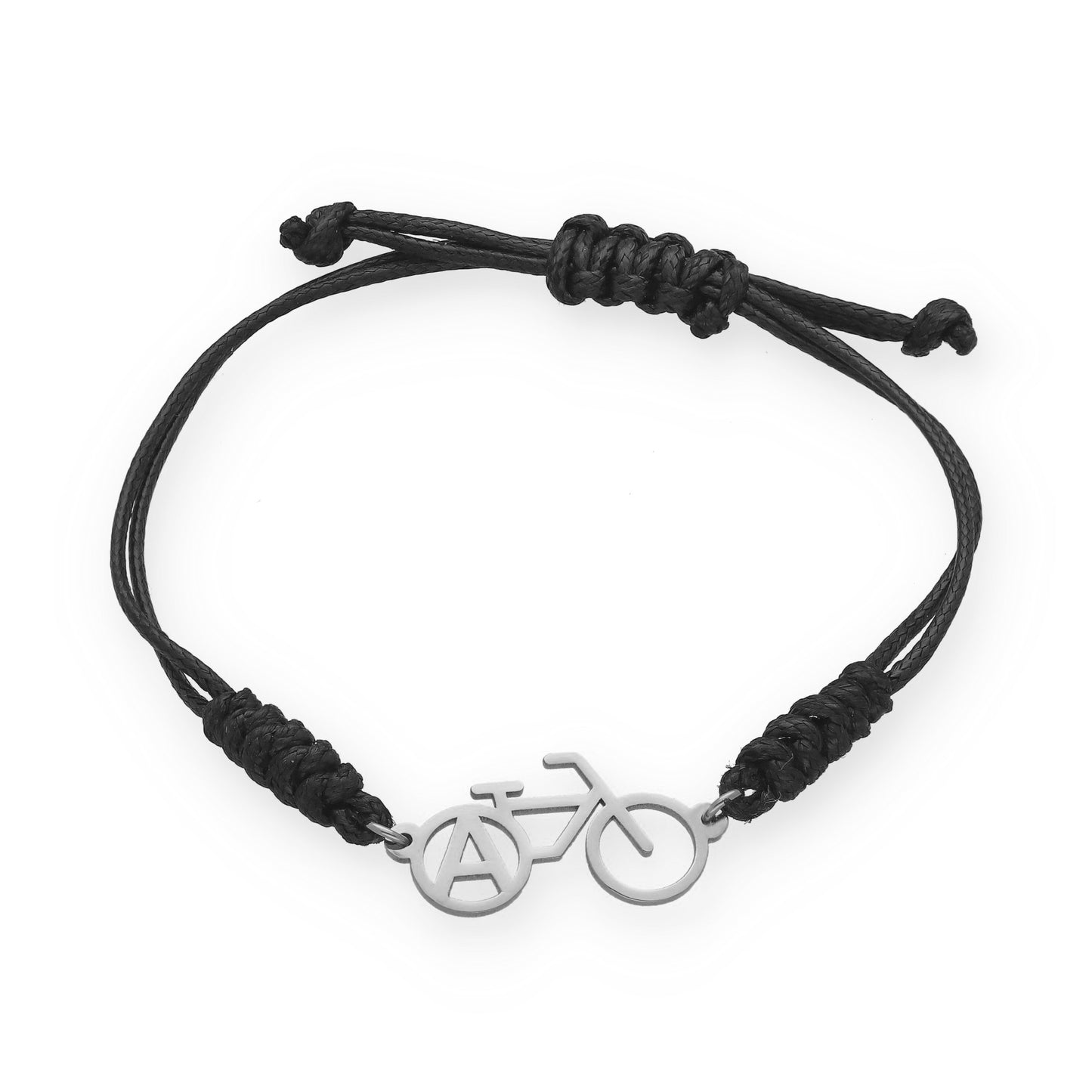 Pulsera Bicicleta con macramé en Plata de Ley 925