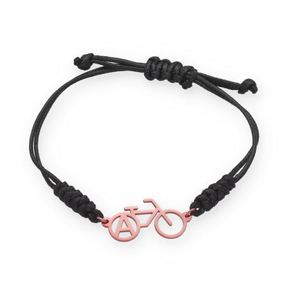 Pulsera Bicicleta con macramé en Plata de Ley 925