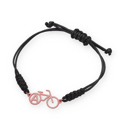 Pulsera Bicicleta con macramé en Plata de Ley 925