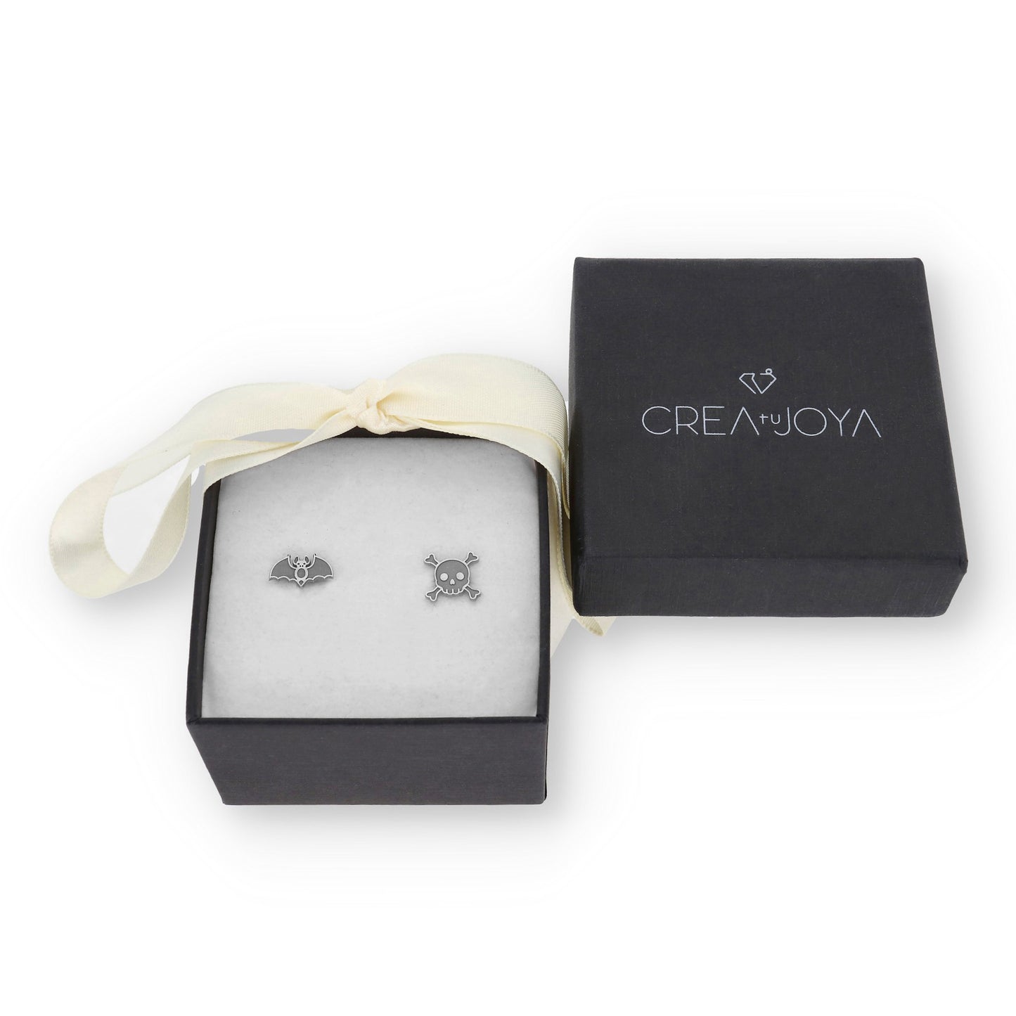Pendientes Murciélago/Calavera Halloween en Plata de Ley 925.