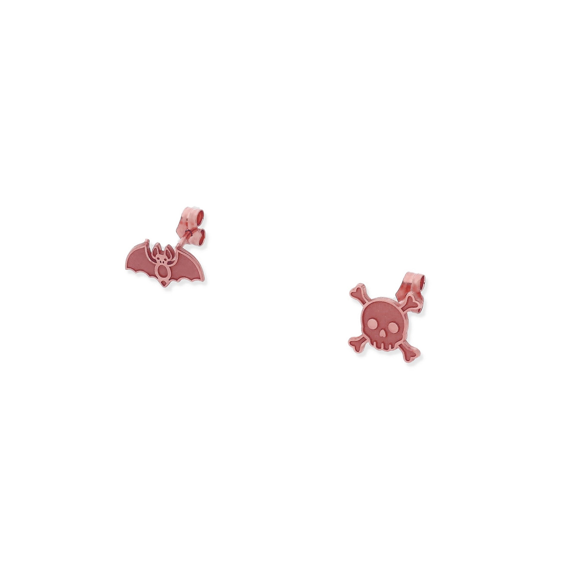 Pendientes Murciélago/Calavera Halloween en Plata de Ley 925.
