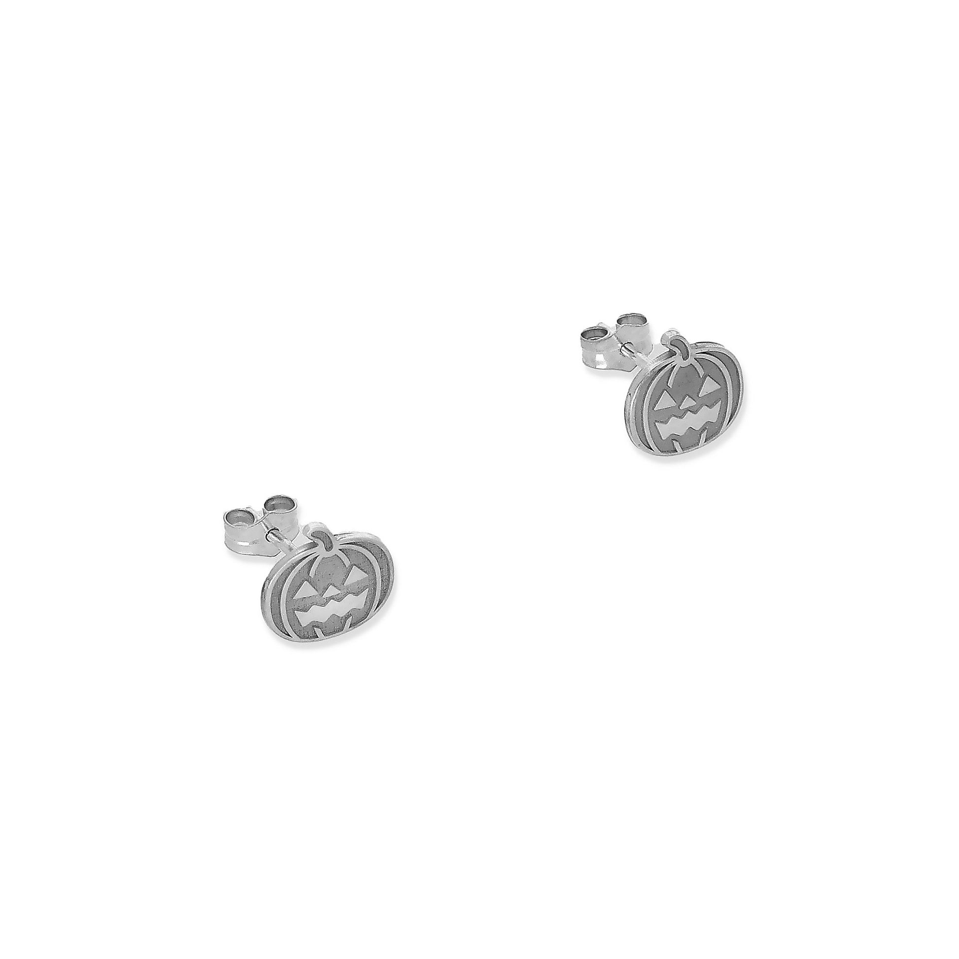 Pendientes Calabaza Halloween en Plata de Ley 925 y baño Oro 18k