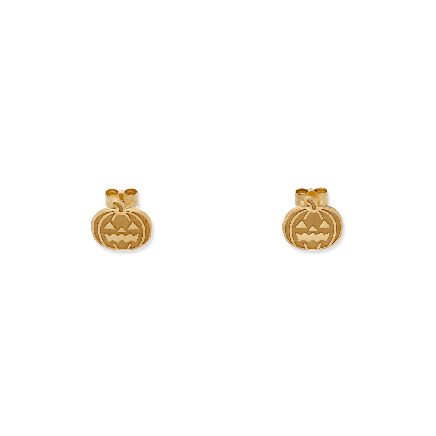 Pendientes Calabaza Halloween en Plata de Ley 925 y baño Oro 18k