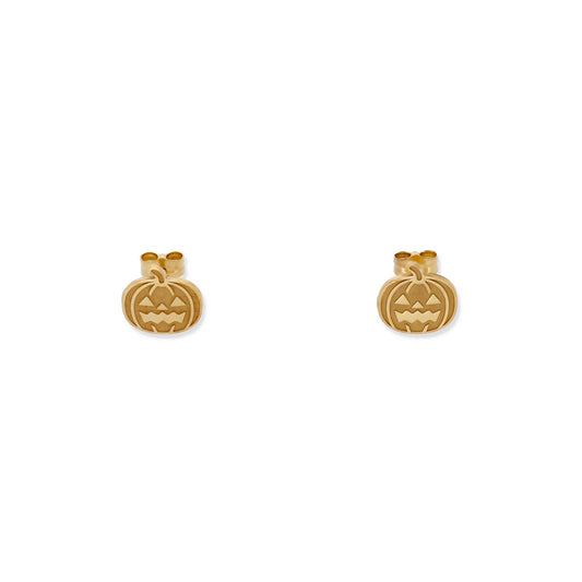 Pendientes Calabaza Halloween en Plata de Ley 925 y baño Oro 18k