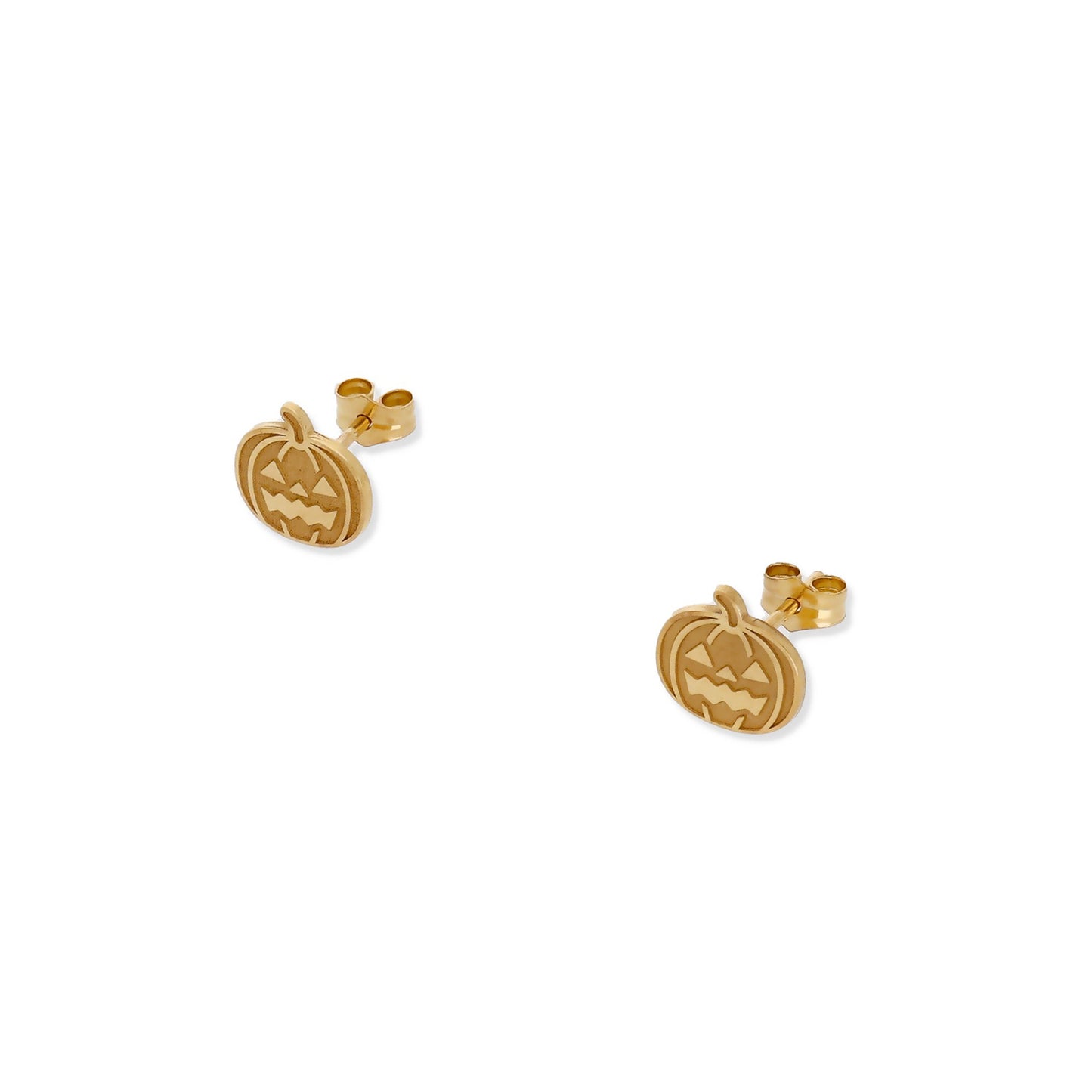 Pendientes Calabaza Halloween en Plata de Ley 925 y baño Oro 18k