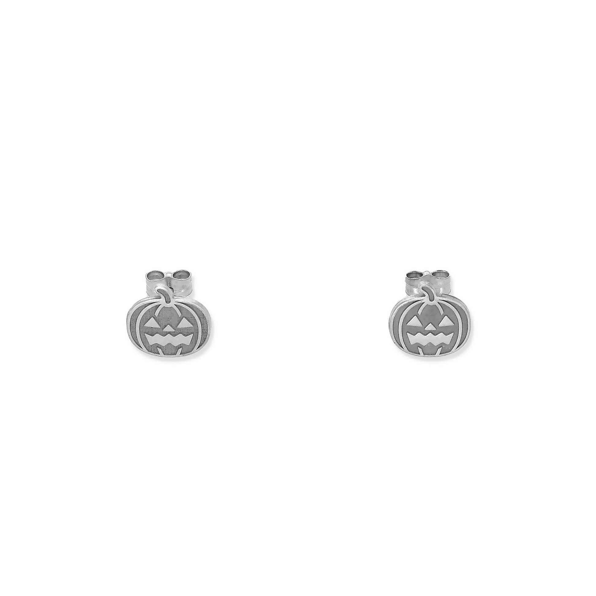 Pendientes Calabaza Halloween en Plata de Ley 925 y baño Oro rosa 18k