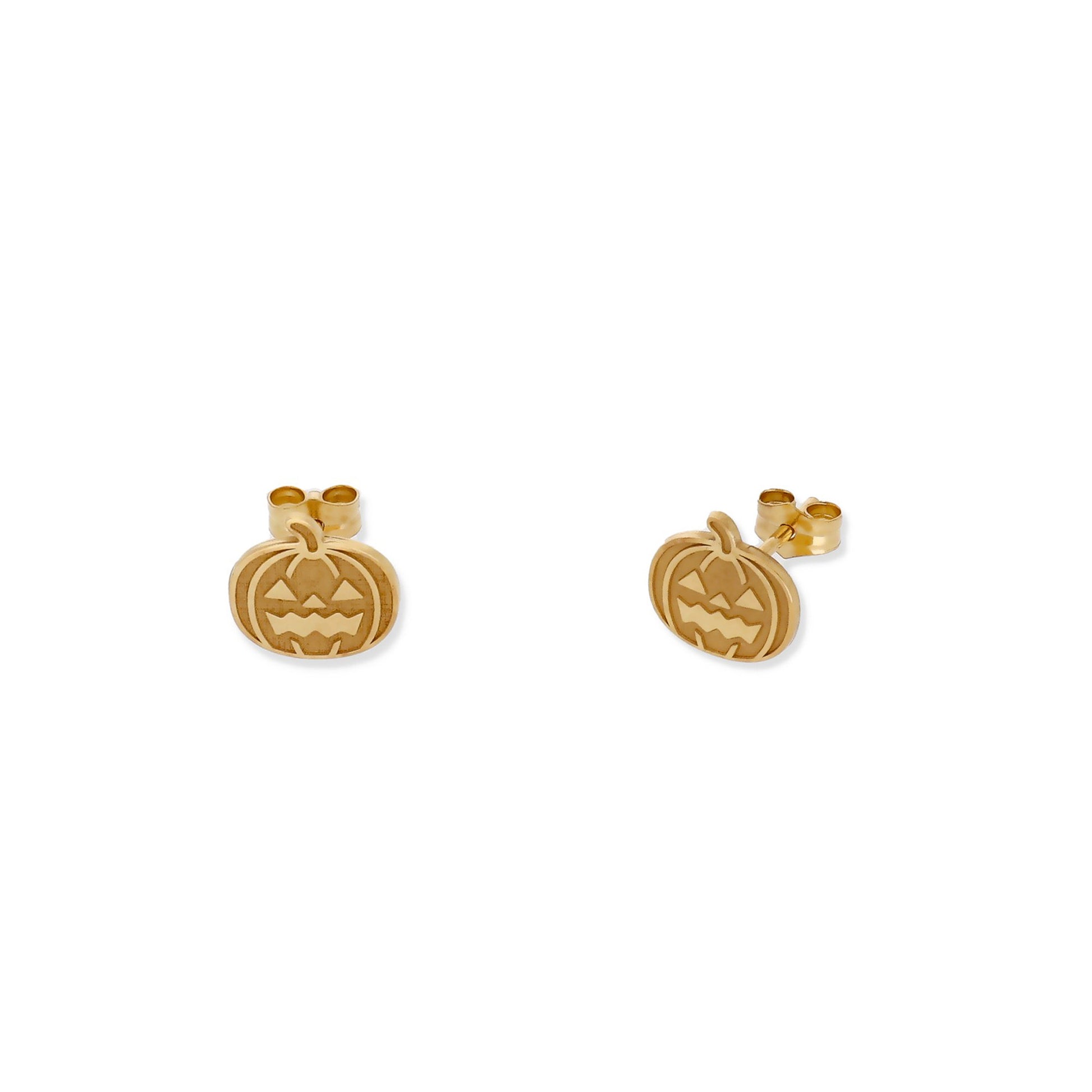 Pendientes Calabaza Halloween en Plata de Ley 925 y baño Oro rosa 18k