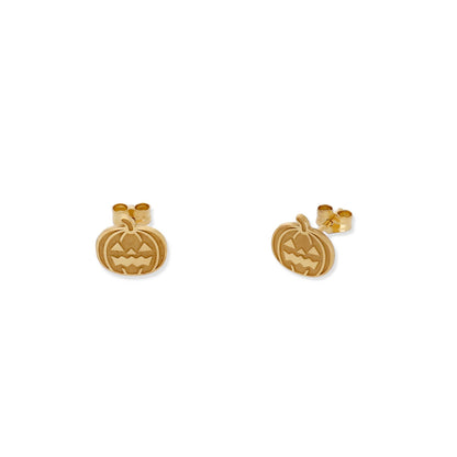 Pendientes Calabaza Halloween en Plata de Ley 925 y baño Oro rosa 18k
