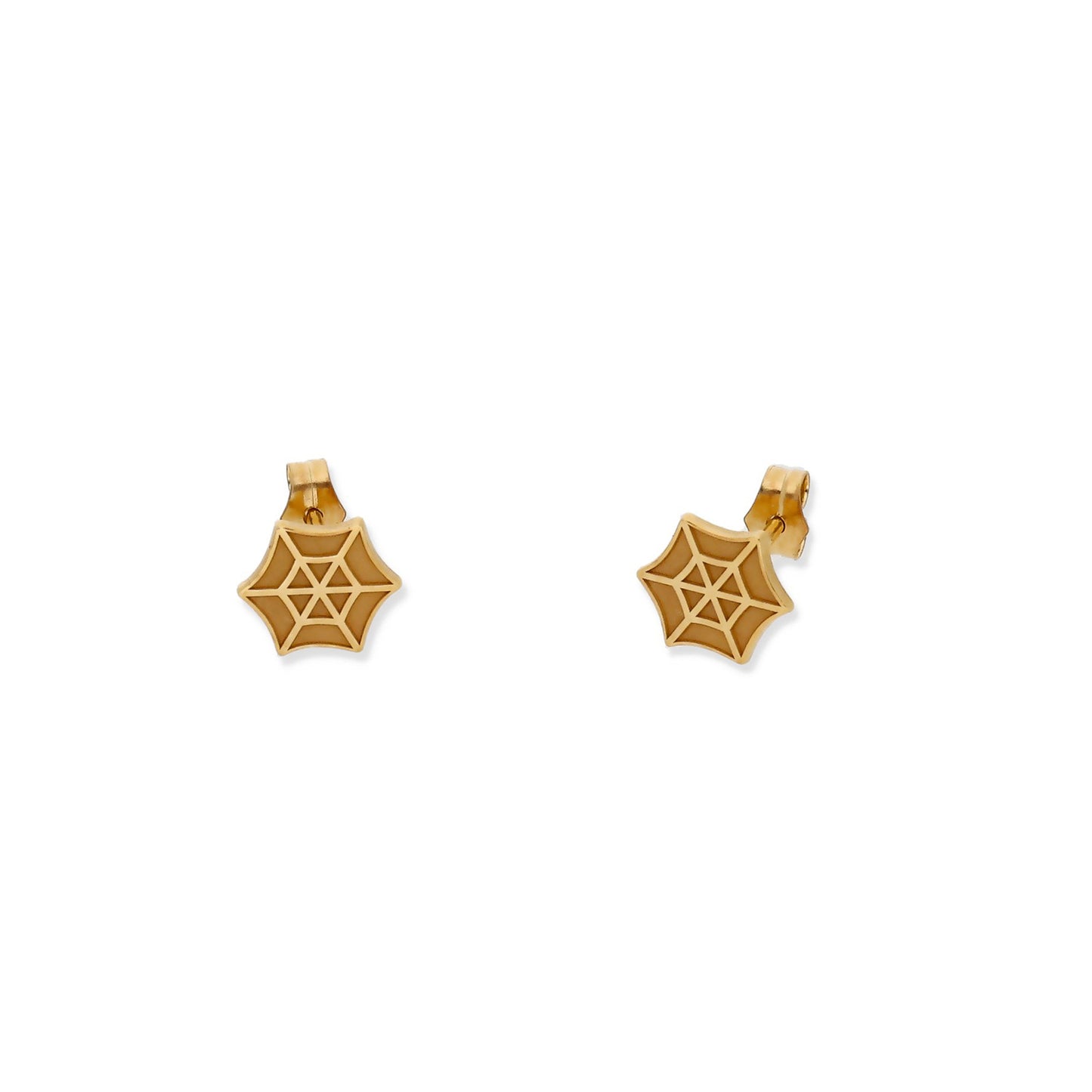 Pendientes Telaraña en Plata de Ley 925 y baño Oro 18k.