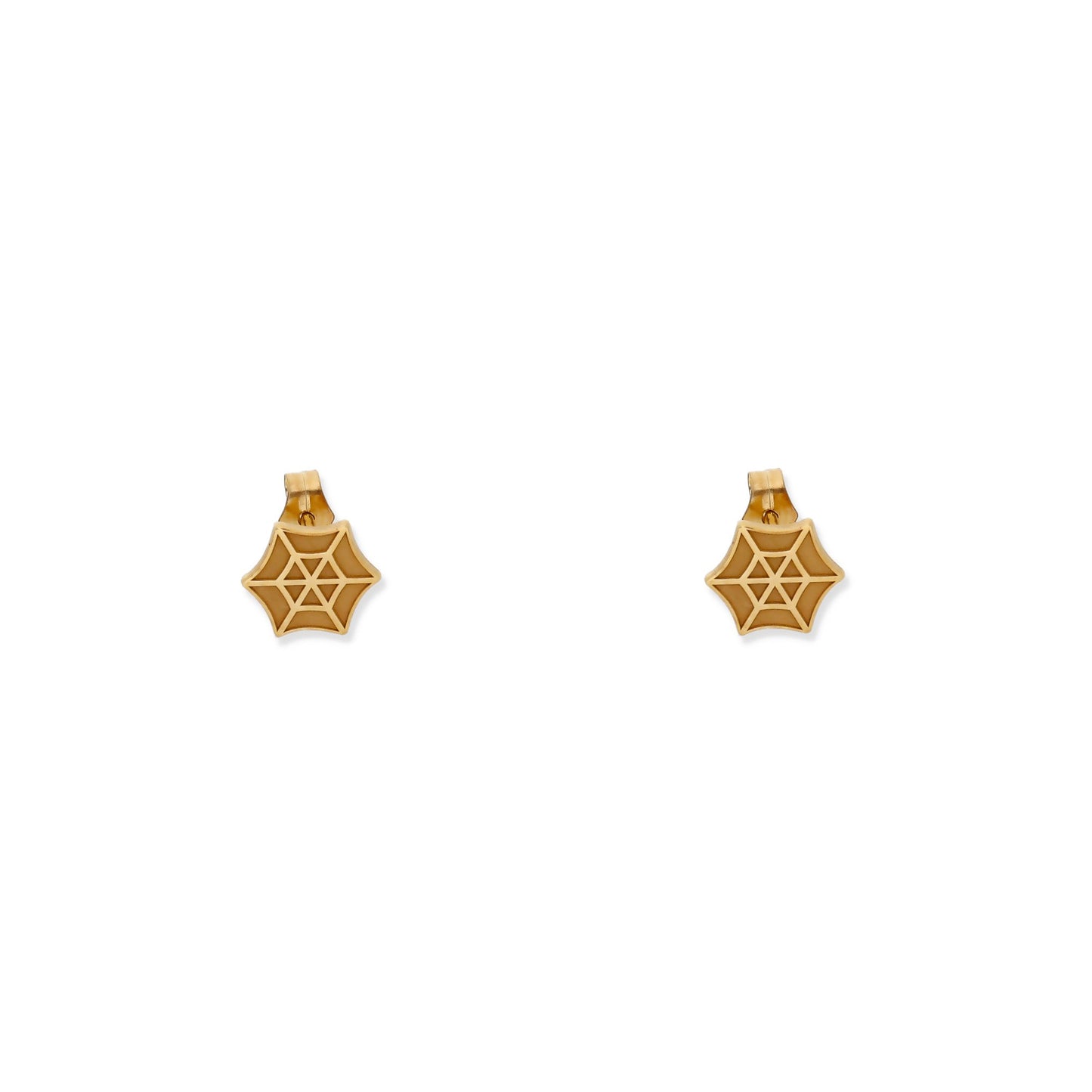 Pendientes Telaraña en Plata de Ley 925 y baño Oro 18k.