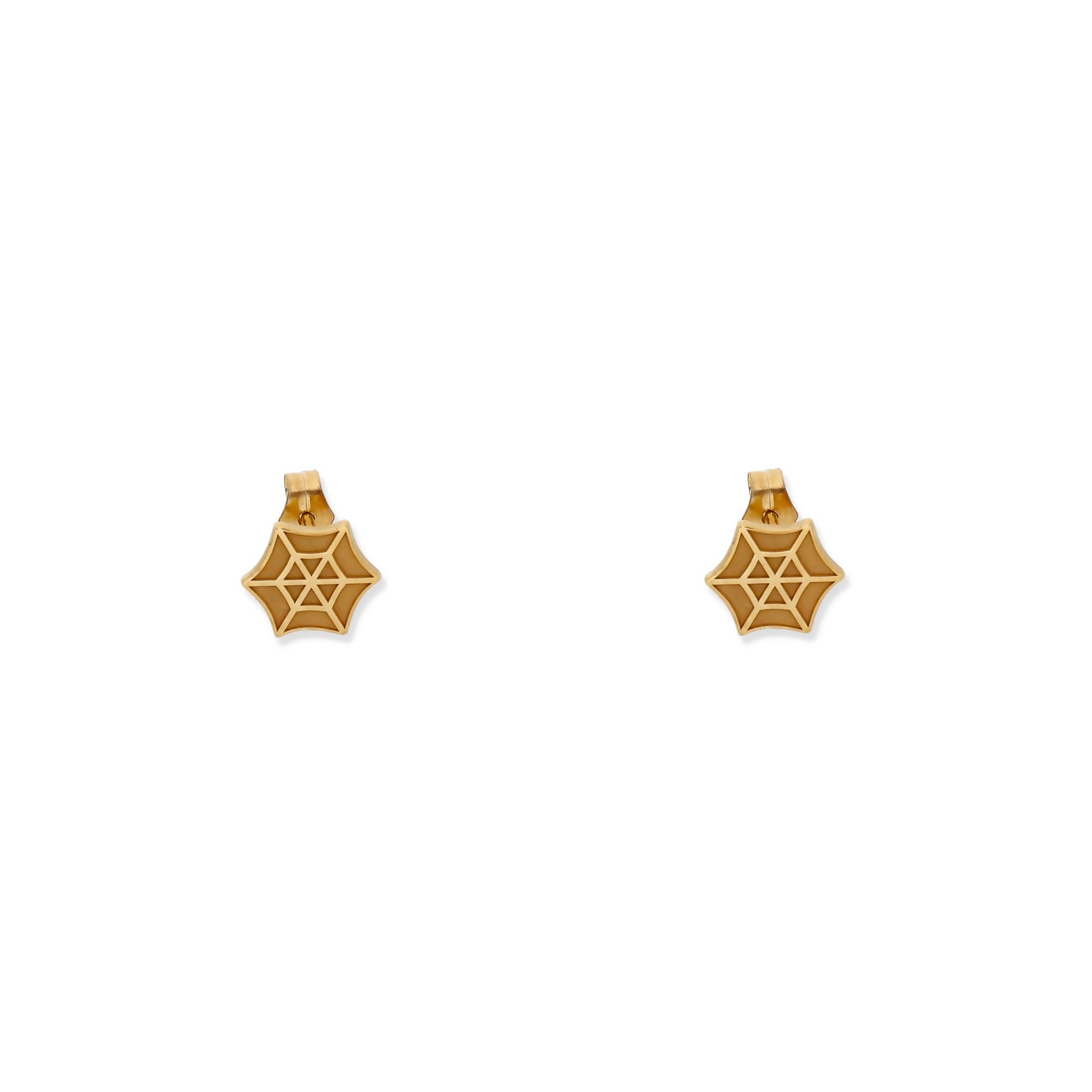 Pendientes Telaraña en Plata de Ley 925 y baño Oro 18k.