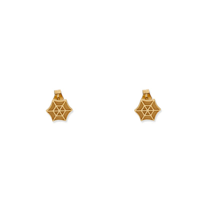 Pendientes Telaraña en Plata de Ley 925 y baño Oro 18k.