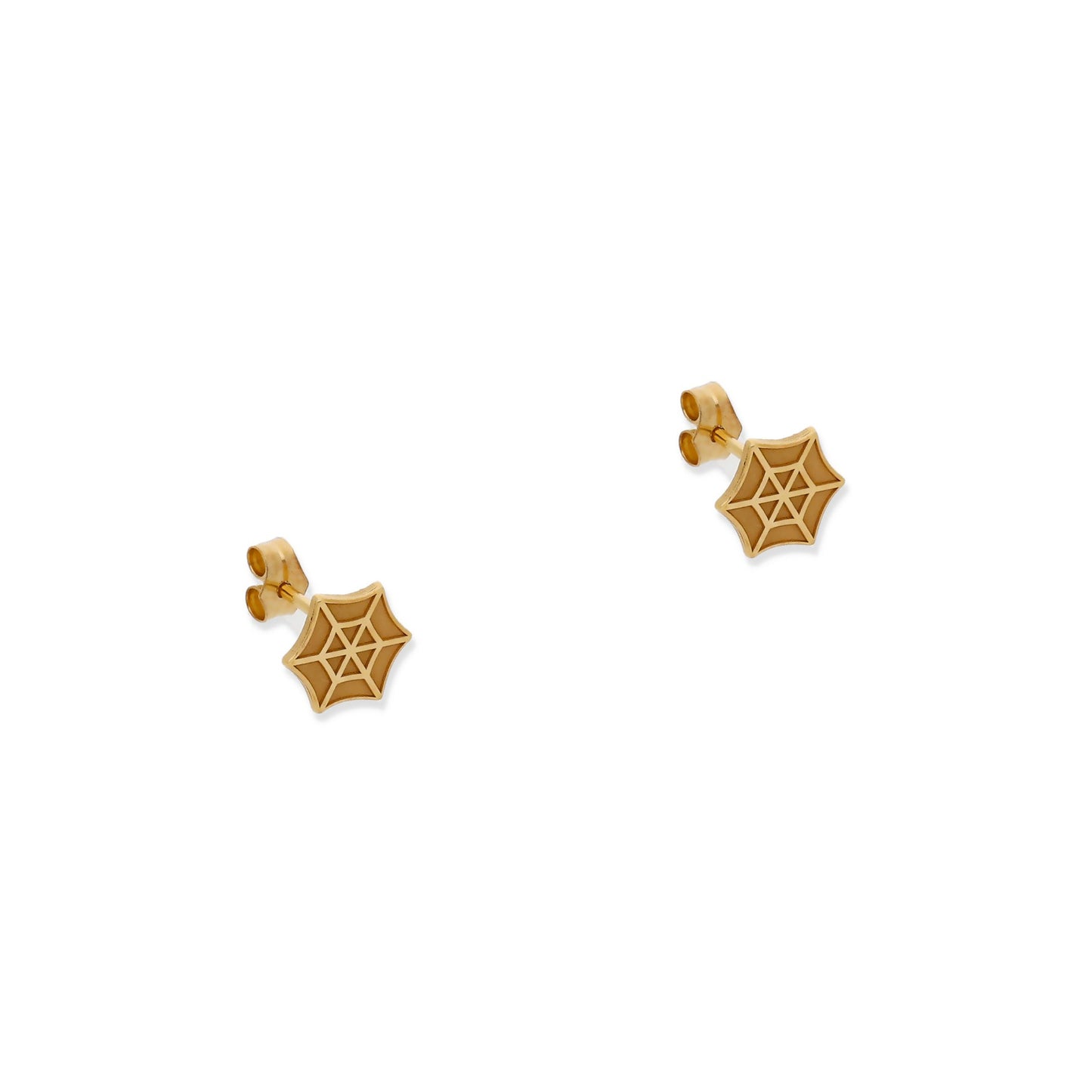 Pendientes Telaraña en Plata de Ley 925 y baño Oro 18k.