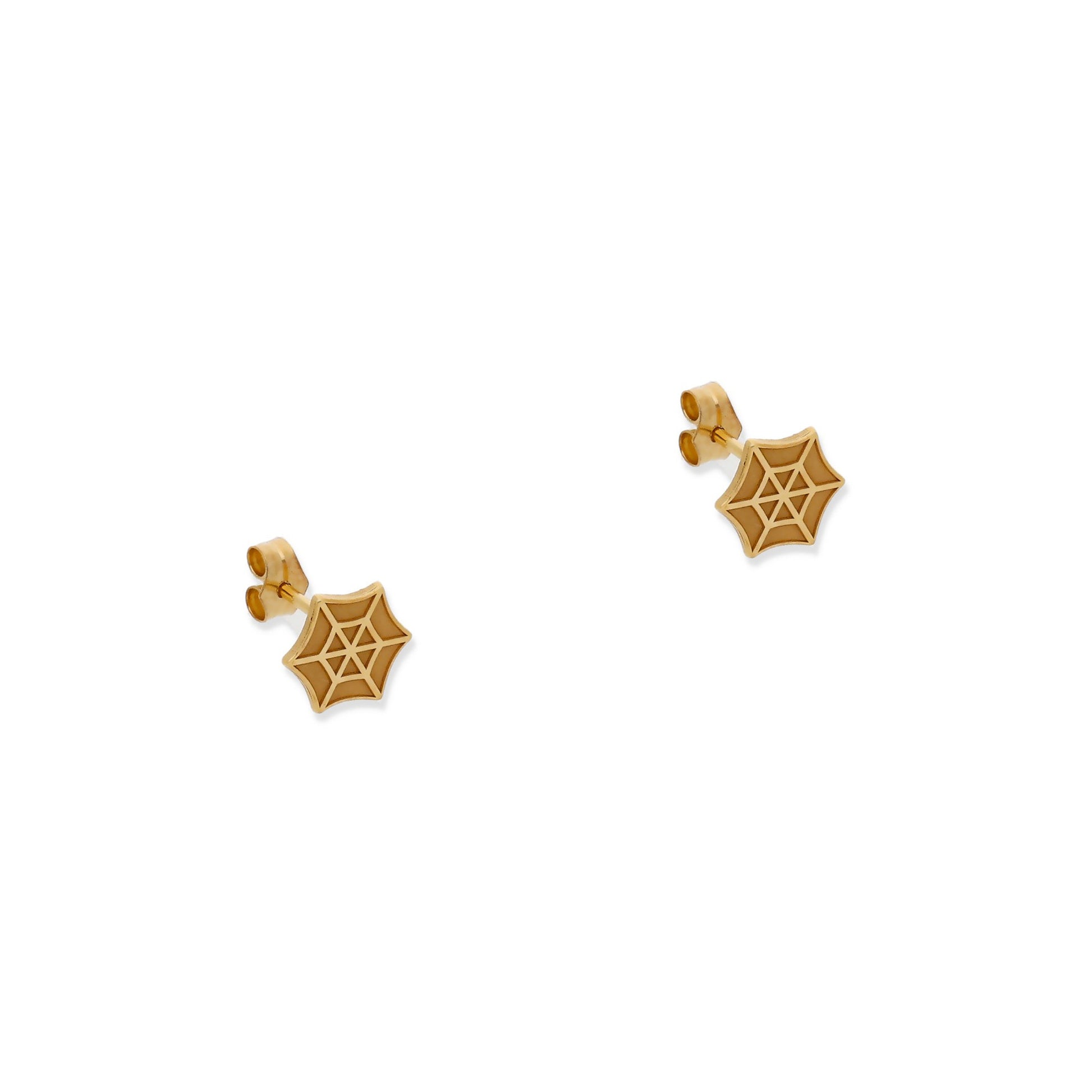 Pendientes Telaraña en Plata de Ley 925 y baño Oro 18k.