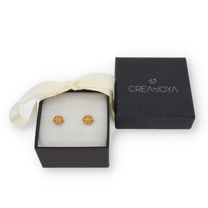 Pendientes Telaraña en Plata de Ley 925 y baño Oro 18k.