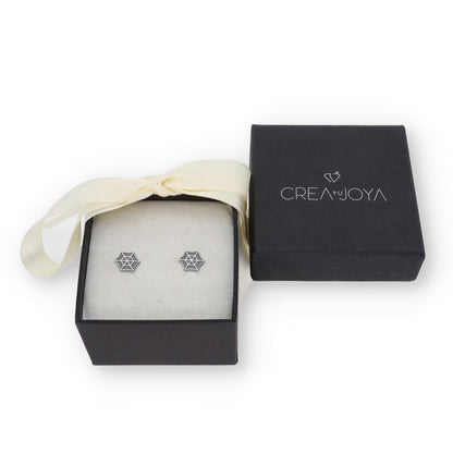 Pendientes Telaraña en Plata de Ley 925 y baño Oro rosa 18k