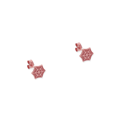Pendientes Telaraña en Plata de Ley 925 y baño Oro rosa 18k