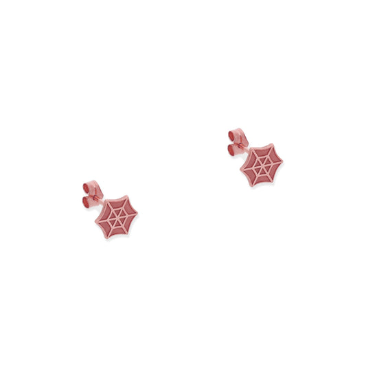 Pendientes Telaraña en Plata de Ley 925 y baño Oro rosa 18k