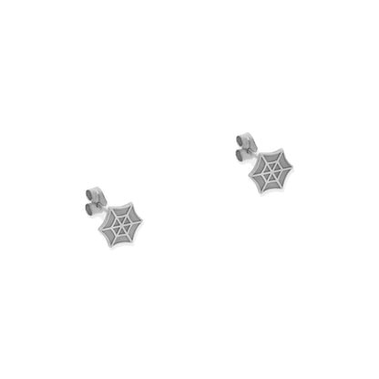 Pendientes Telaraña en Plata de Ley 925 y baño Oro rosa 18k