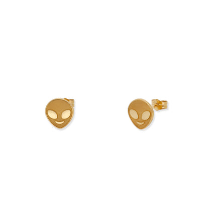Pendiente Alienígena en Plata de Ley 925 y baño Oro rosa 18k