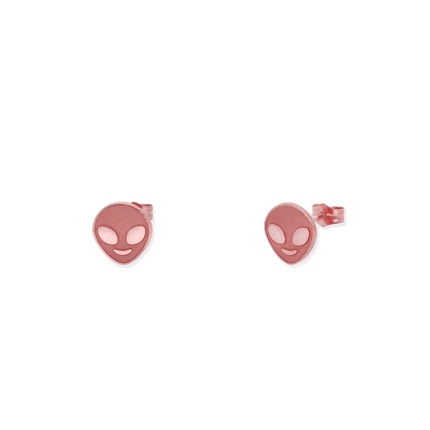 Pendiente Alienígena en Plata de Ley 925 y baño Oro rosa 18k