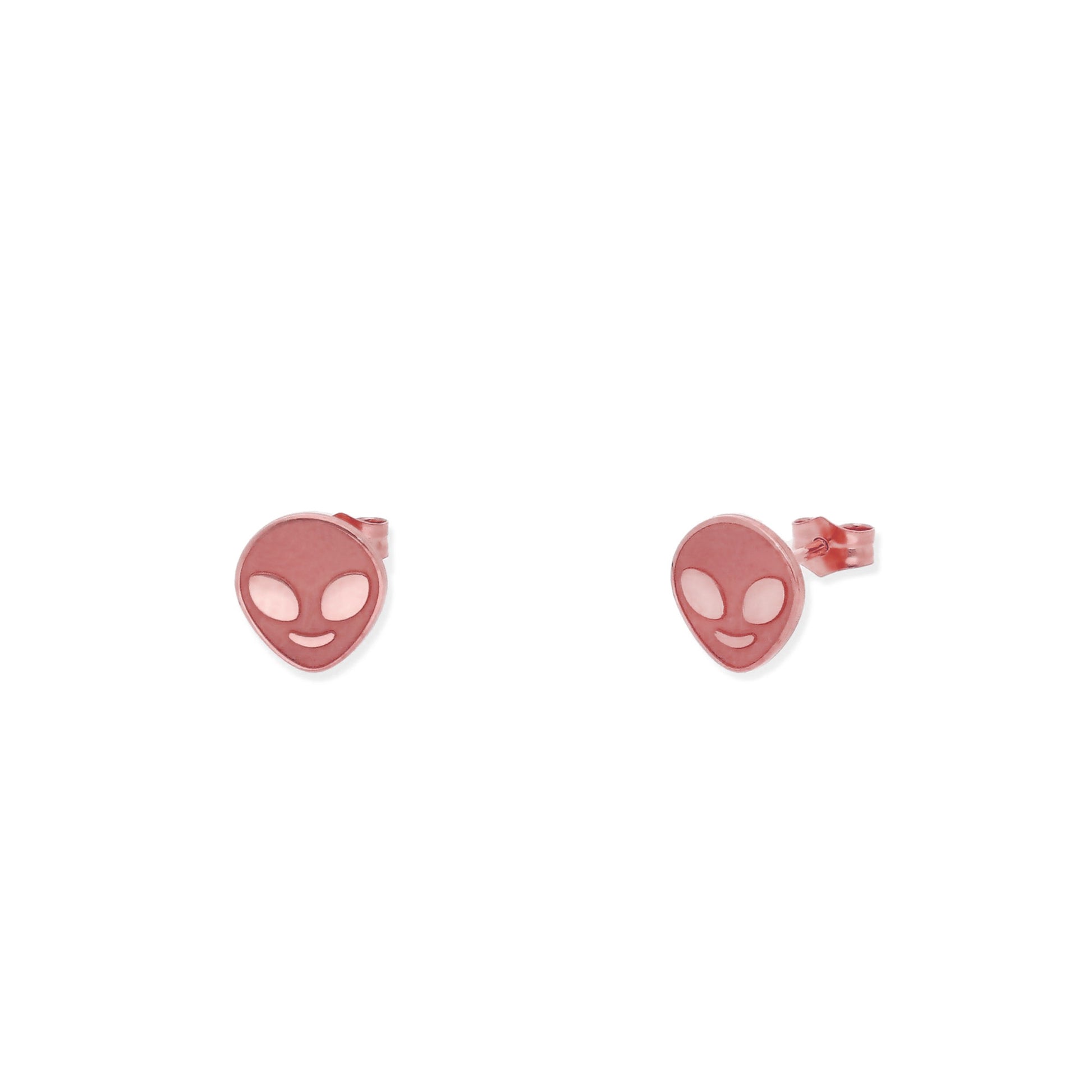 Pendiente Alienígena en Plata de Ley 925 y baño Oro rosa 18k