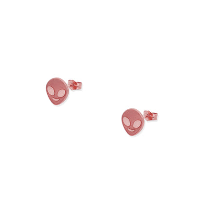 Pendiente Alienígena en Plata de Ley 925 y baño Oro rosa 18k