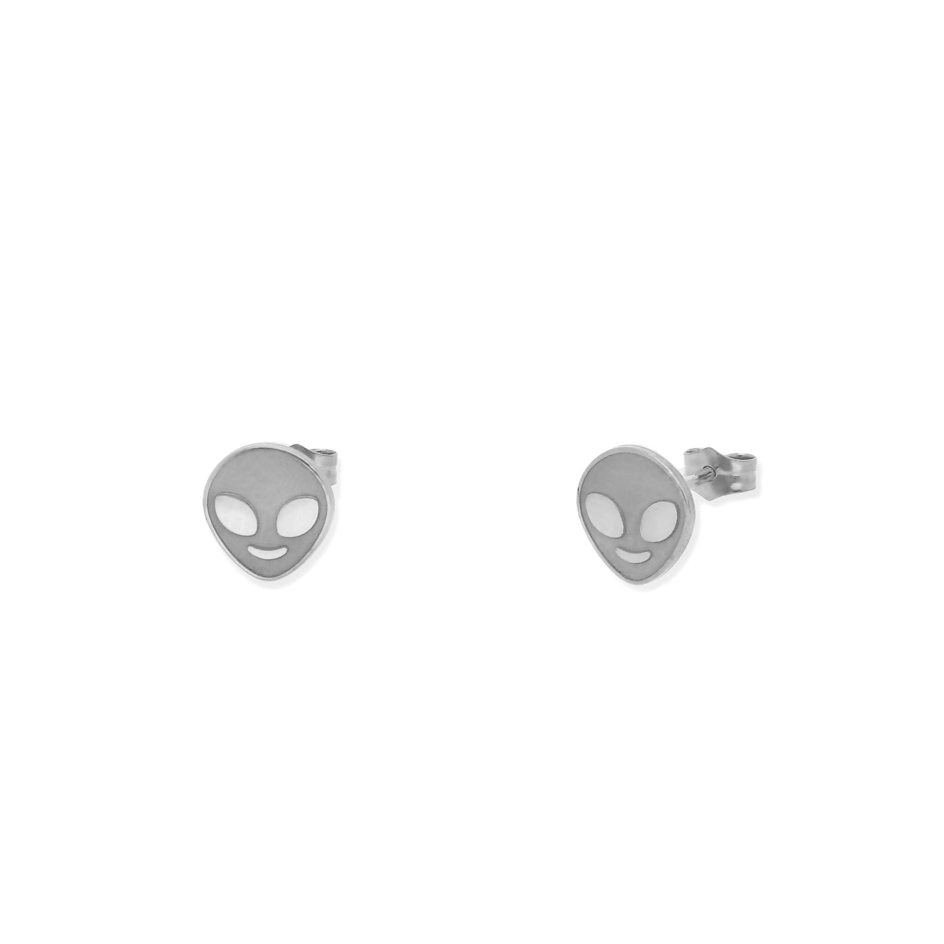 Pendiente Alienígena en Plata de Ley 925 y baño Oro rosa 18k