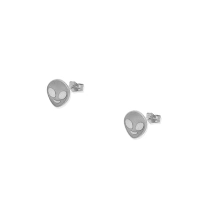 Pendiente Alienígena en Plata de Ley 925 y baño Oro rosa 18k
