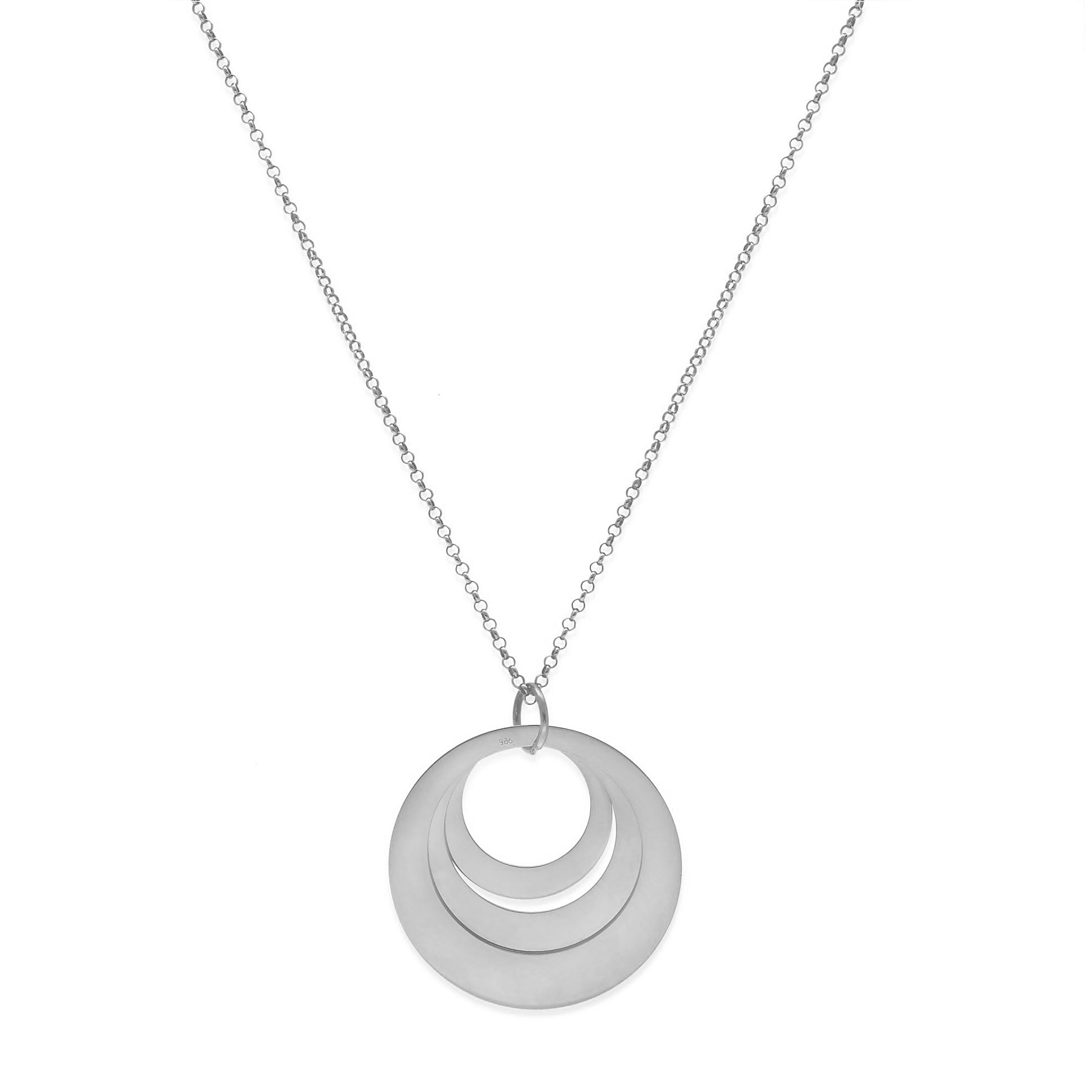 Colgante Triple Aro en Plata de Ley 925 y baño Oro 18k