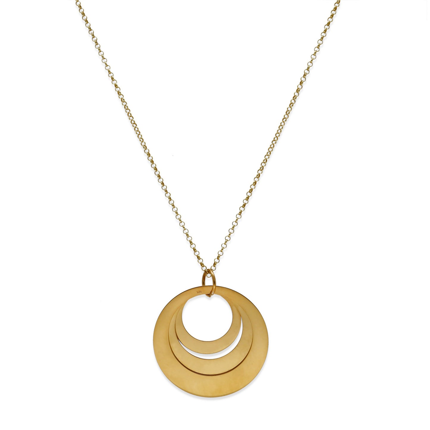 Colgante Triple Aro en Plata de Ley 925 y baño Oro 18k