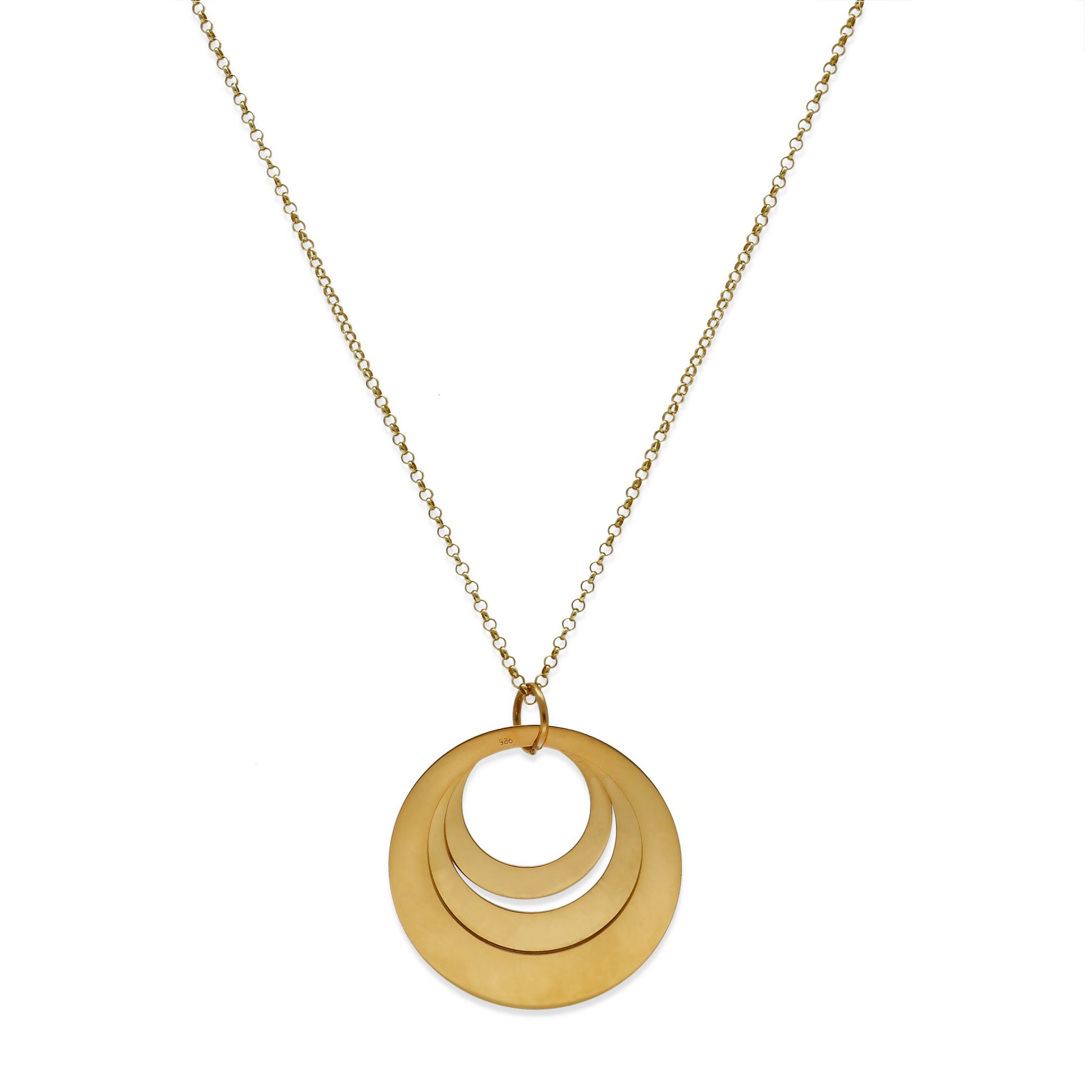 Colgante Triple Aro en Plata de Ley 925 y baño Oro 18k