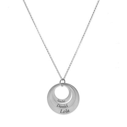 Colgante Triple Aro en Plata de Ley 925 y baño Oro rosa 18k