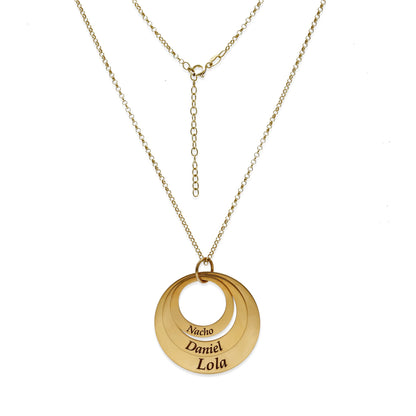 Colgante Triple Aro en Plata de Ley 925 y baño Oro rosa 18k