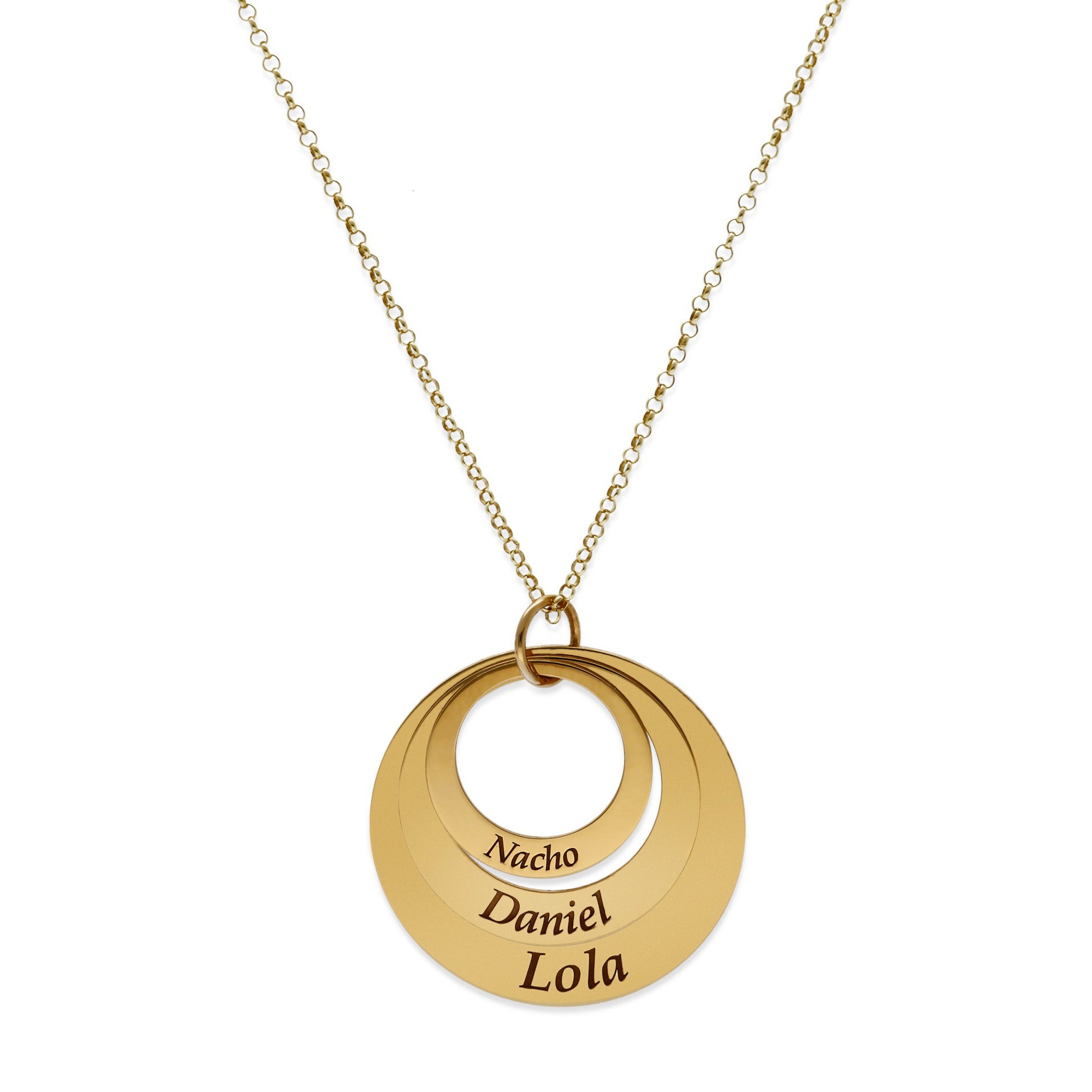 Colgante Triple Aro en Plata de Ley 925 y baño Oro rosa 18k