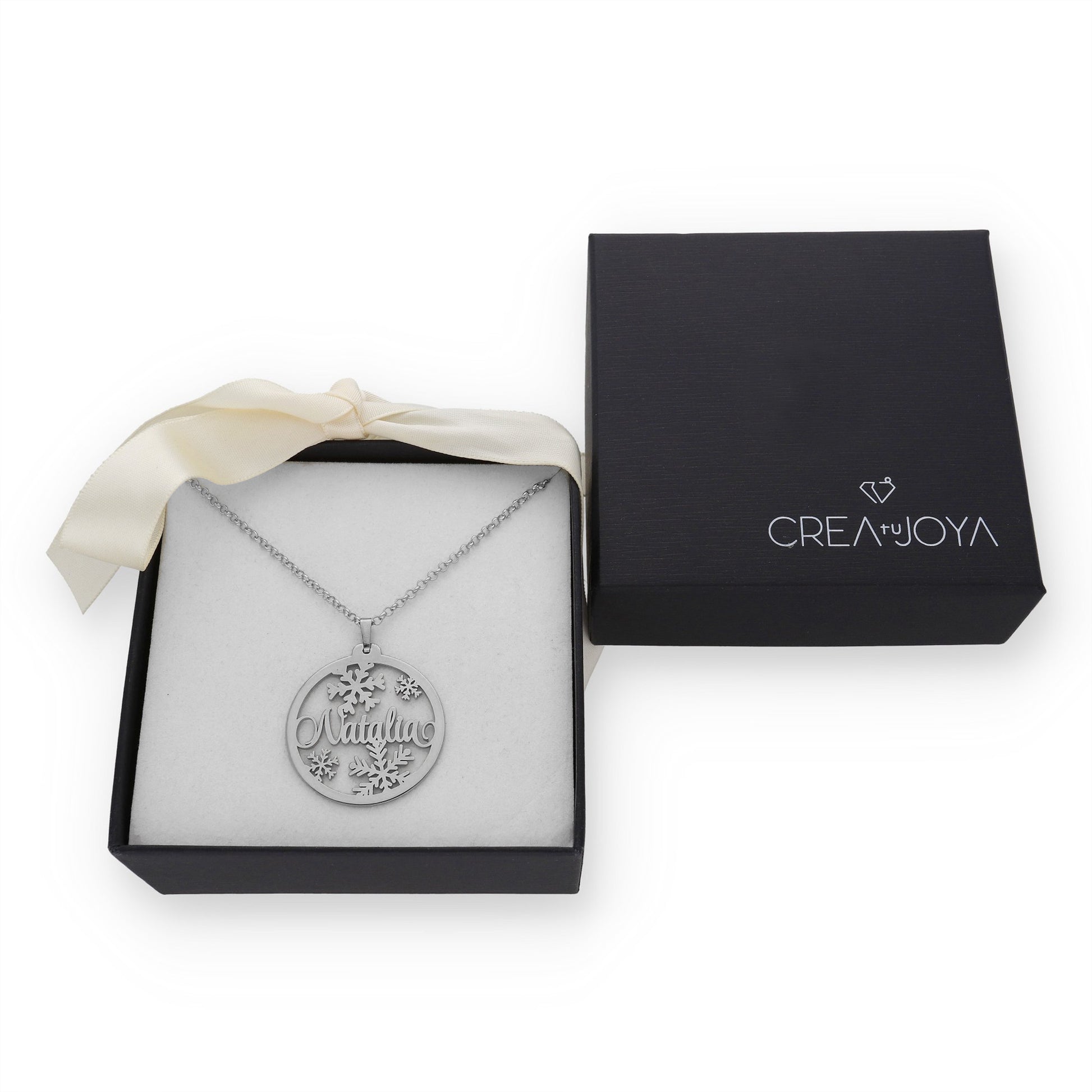 Colgante Bola de Navidad en Plata de Ley 925 y baño Oro rosa 18k