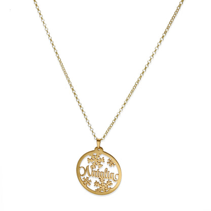 Colgante Bola de Navidad en Plata de Ley 925 y baño Oro rosa 18k