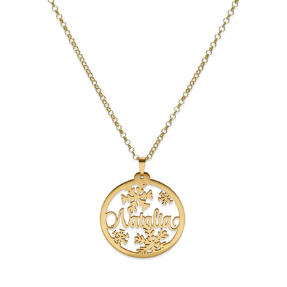 Colgante Bola de Navidad en Plata de Ley 925 y baño Oro rosa 18k