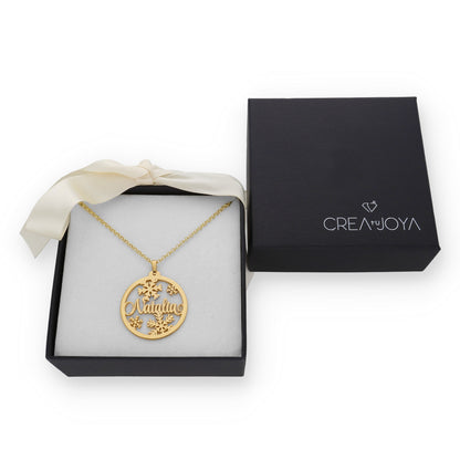 Colgante Bola de Navidad en Plata de Ley 925 y baño Oro rosa 18k