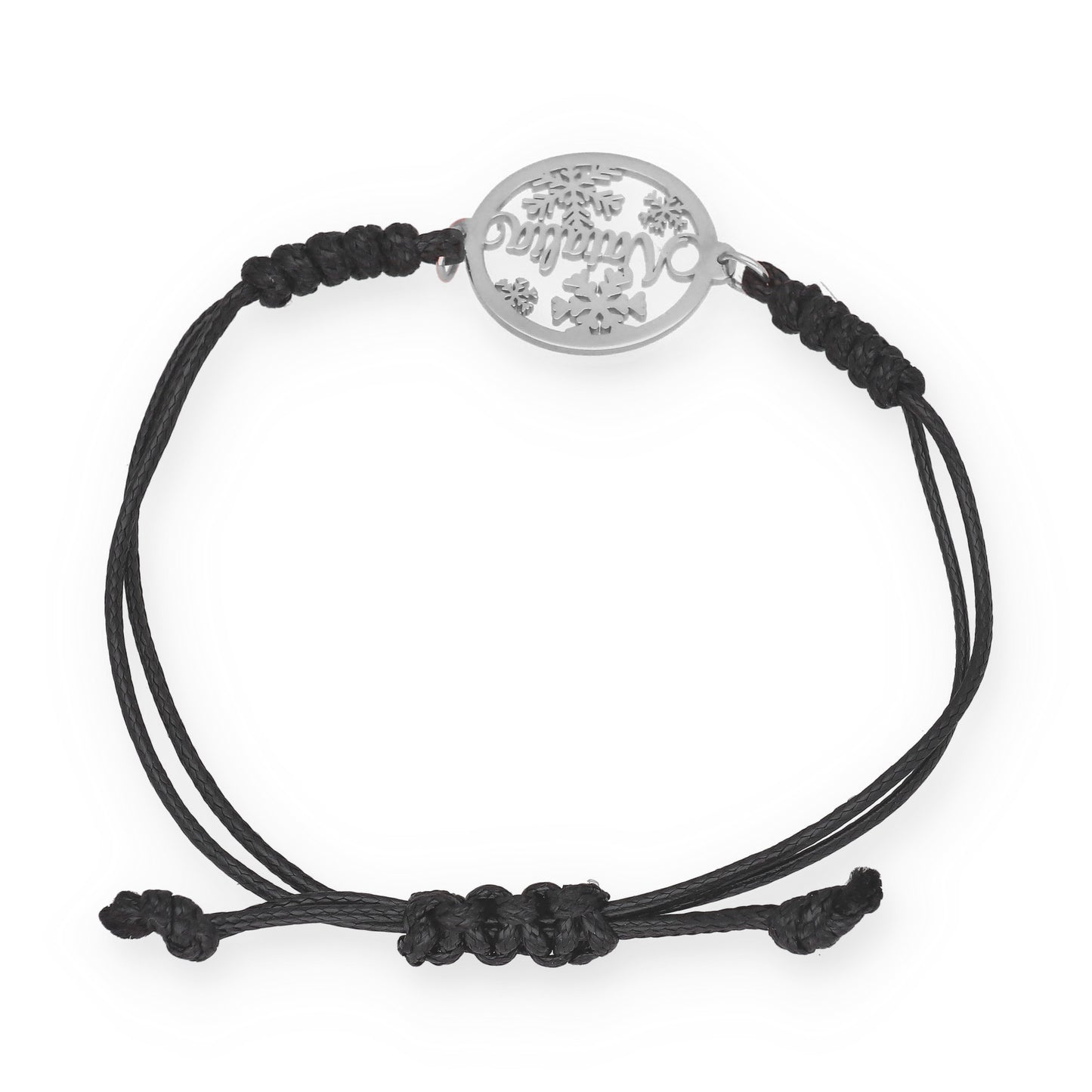 Pulsera Bola Navidad Macramé en Plata de Ley 925