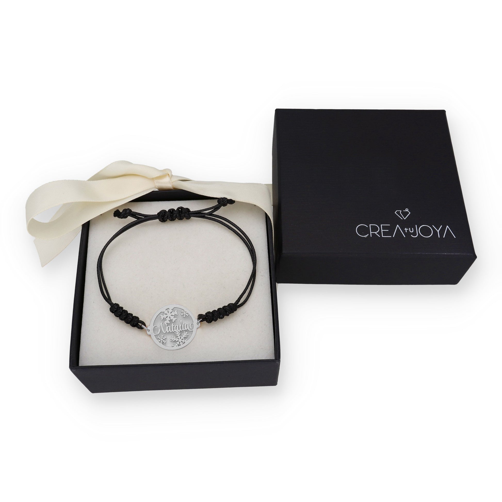Pulsera Bola Navidad Macramé en Plata de Ley 925