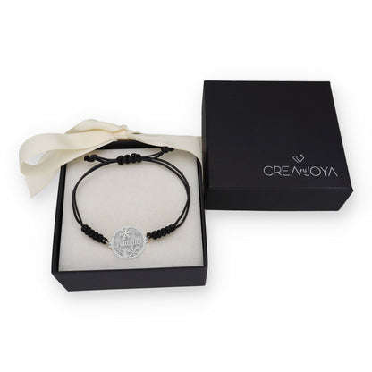 Pulsera Bola Navidad Macramé en Plata de Ley 925
