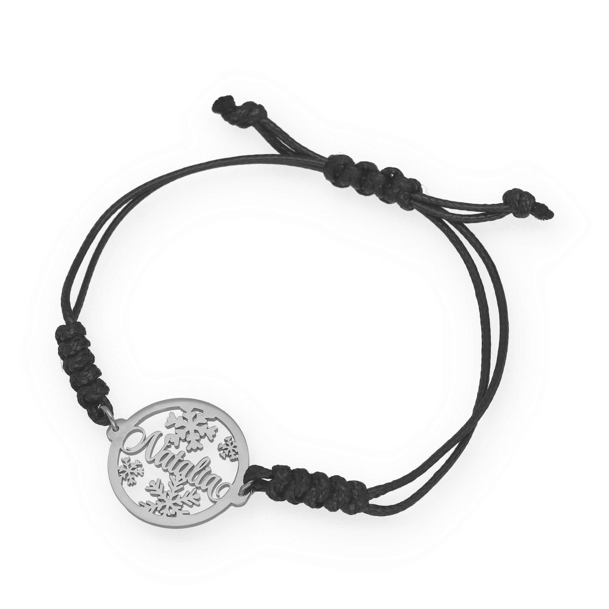 Pulsera Bola Navidad Macramé en Plata de Ley 925